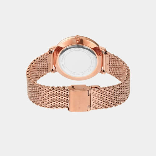 Pyper Women Quartz Rose Gold Dial Analog Mesh Watch MK4340