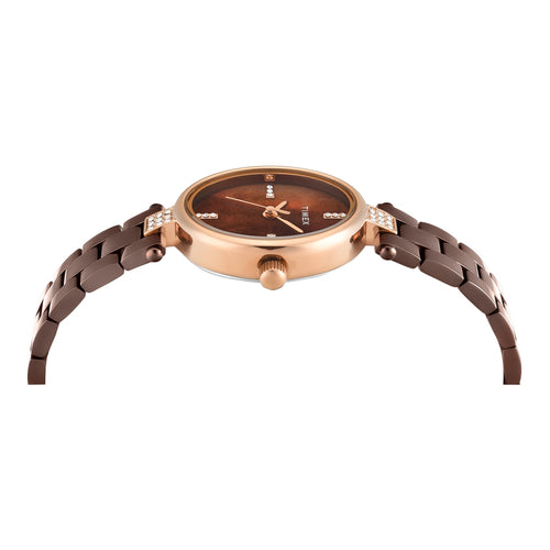 Timex Oval 23mm Brown Dial Analog Women Watch - TWEL27202