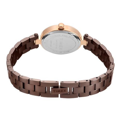 Timex Oval 23mm Brown Dial Analog Women Watch - TWEL27202