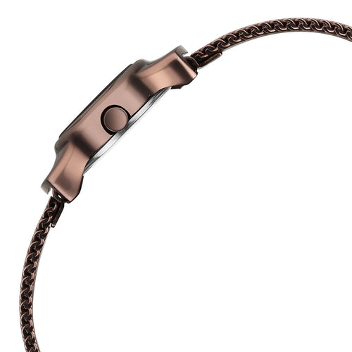 Fastrack Pulse Quartz Analog White Dial Brown Stainless Steel Strap Watch For Girls NT6004QM02F