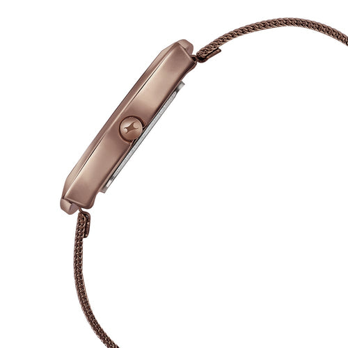 Fastrack Pulse Quartz Analog Brown Dial Stainless Steel Strap Watch for Girls NT6093QM01