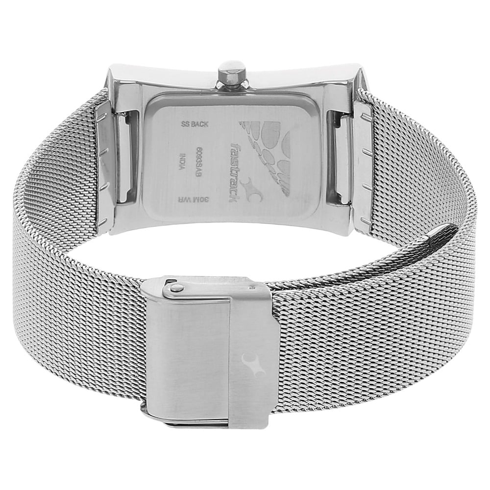 Fastrack Quartz Analog Black Dial Metal Strap Watch for Girls NU6093SM01