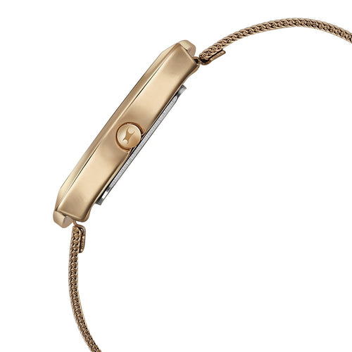 Fastrack Pulse Quartz Analog Two Toned Dial Stainless Steel Strap Watch for Girls NT6093WM01