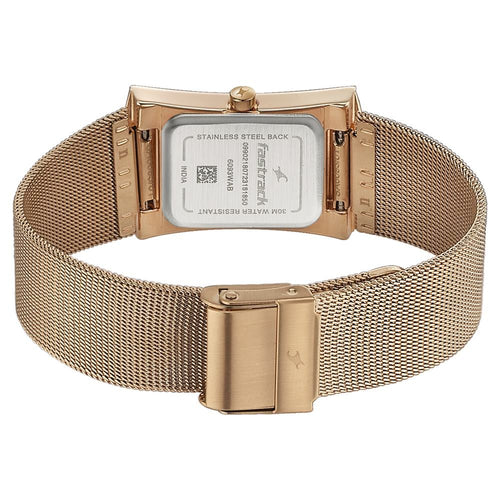 Fastrack Pulse Quartz Analog Two Toned Dial Stainless Steel Strap Watch for Girls NU6093WM01
