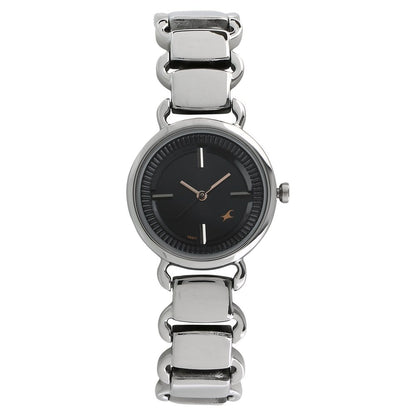 Fastrack Quartz Analog Black Dial Metal Strap Watch for Girls NS6117SM01