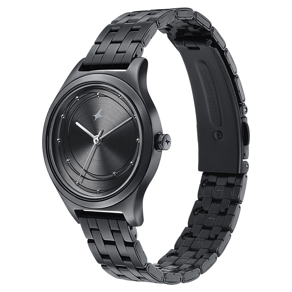 Fastrack Style Up Grey Dial Stainless Steel Strap Watch for Girls NT6152NM01