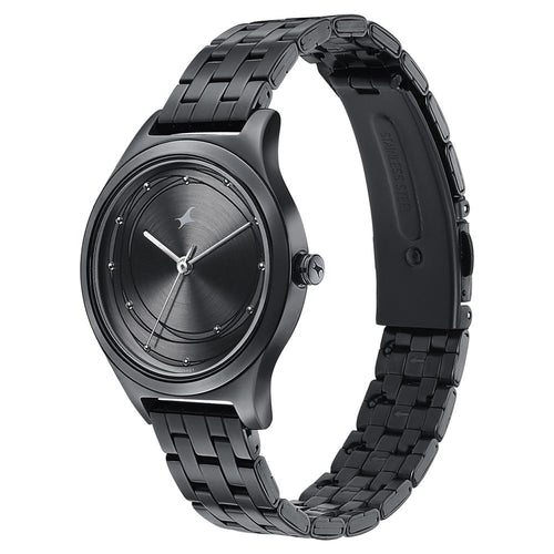 Fastrack Style Up Grey Dial Stainless Steel Strap Watch for Girls NT6152NM01