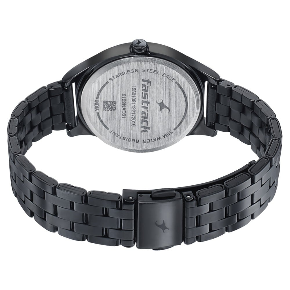 Fastrack Style Up Grey Dial Stainless Steel Strap Watch for Girls NT6152NM01