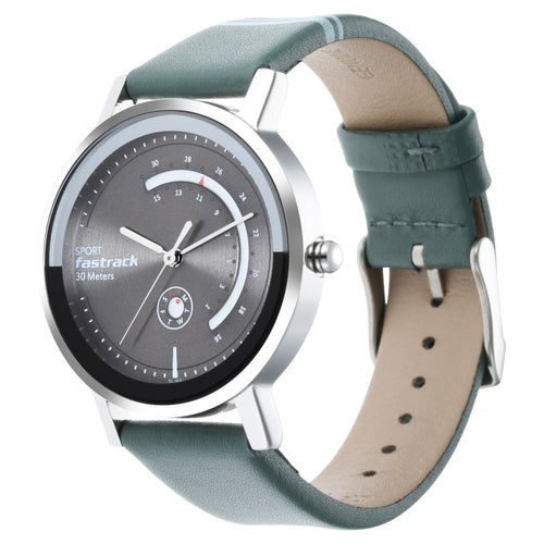 Fastrack Wear Your Look Quartz Analog with Day and Date Grey Dial Leather Strap Watch for Girls NT6172SL04