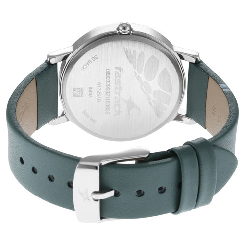 Fastrack Wear Your Look Quartz Analog with Day and Date Grey Dial Leather Strap Watch for Girls NT6172SL04