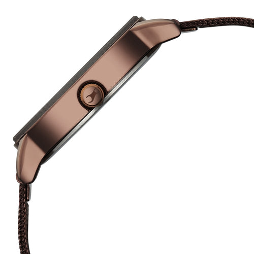 Fastrack Style Up Quartz Analog Brown Dial Brown Colour Stainless Steel Strap Watch For Girls 6206QM01