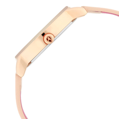 Fastrack Ruffles Quartz Analog with Date Beige Dial Leather Strap Watch for Girls NR6206WL01