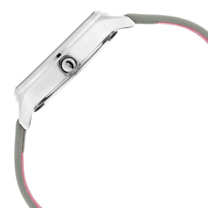 Fastrack Ruffles Quartz Analog with Day and Date Grey Dial Leather Strap Watch for Girls NT6207SL01