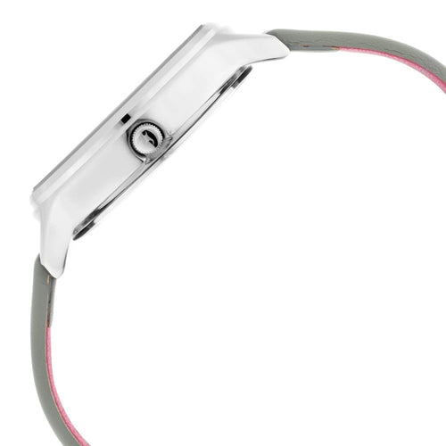 Fastrack Ruffles Quartz Analog with Day and Date Grey Dial Leather Strap Watch for Girls NT6207SL01