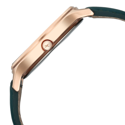 Fastrack Style Up Quartz Analog Green Dial Green Leather Strap Watch For Girls 6207WL01