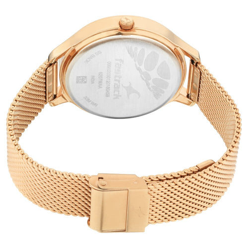Fastrack Ruffles Quartz Analog with Day and Date Black Dial Stainless Steel Strap Watch for Girls NT6207WM01