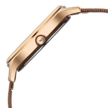 Fastrack Style Up Quartz Analog Pink Dial Rose Gold Colour Stainless Steel Strap Watch For Girls 6207WM03