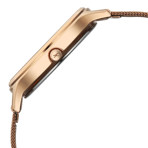 Fastrack Style Up Quartz Analog Pink Dial Rose Gold Colour Stainless Steel Strap Watch For Girls 6207WM03