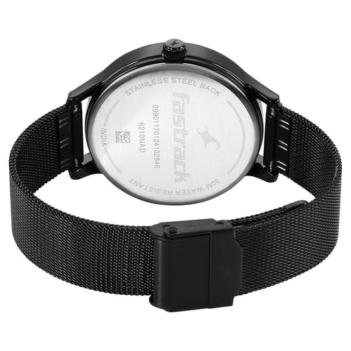 Fastrack Fleek Quartz Analog Black Dial Stainless Steel Strap Watch For Girls NU6210NM04