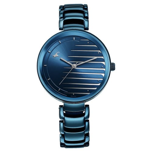 Fastrack Style Up Quartz Analog Blue Dial Metal Strap Watch for Girls NU6216QM02