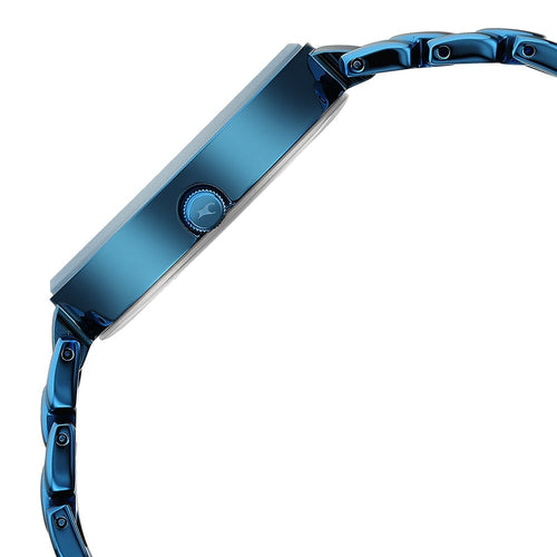 Fastrack Style Up Quartz Analog Blue Dial Metal Strap Watch for Girls NU6216QM02