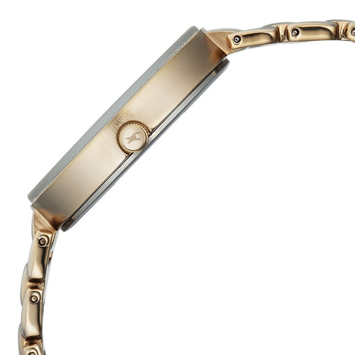 Fastrack Chrome K Quartz Analog with Date Grey Dial Metal Strap Watch For Girls 6216QM04