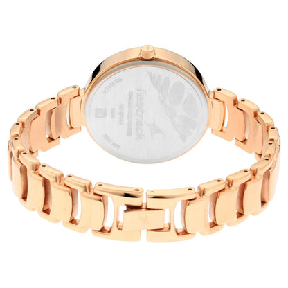 Fastrack Ruffles Quartz Analog with Date Pink Dial Stainless Steel Strap Watch for Girls NU6216WM01