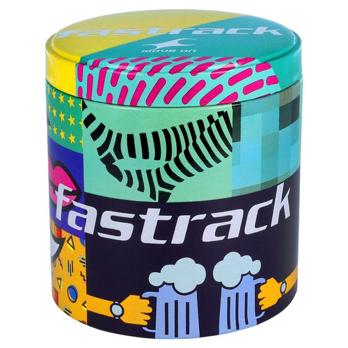 Fastrack Animal Print Quartz Analog with Date Black Dial Stainless Steel Strap Watch for Girls NT6222NM01