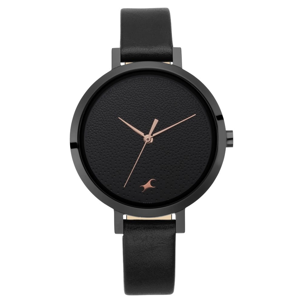 Fastrack Paint Me Quartz Analog Black Dial Leather Strap Watch for Girls NS6230NL01