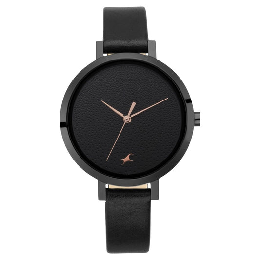 Fastrack Paint Me Quartz Analog Black Dial Leather Strap Watch for Girls NS6230NL01