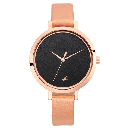 Fastrack Paint Me Quartz Analog Black Dial Leather Strap Watch for Girls NT6230WL01