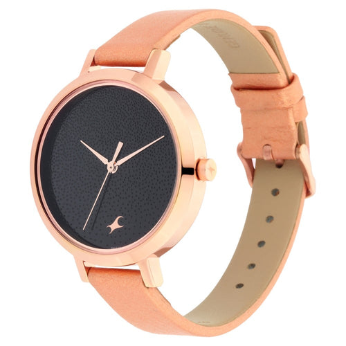 Fastrack Paint Me Quartz Analog Black Dial Leather Strap Watch for Girls NT6230WL01
