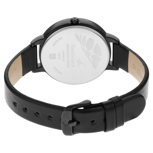 Fastrack Glitch Quartz Analog Black Dial Leather Strap Watch for Girls NS6234NL01