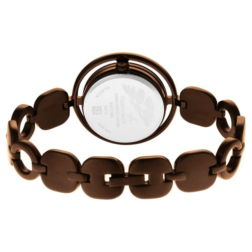 Fastrack Glitch Quartz Analog Brown Dial Metal Strap Watch for Girls NT6237QM01
