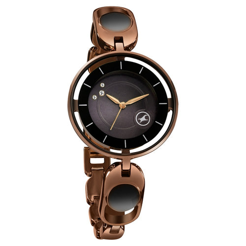 Fastrack Pulse Quartz Analog Black Dial Metal Strap Watch For Girls 6237QM02F