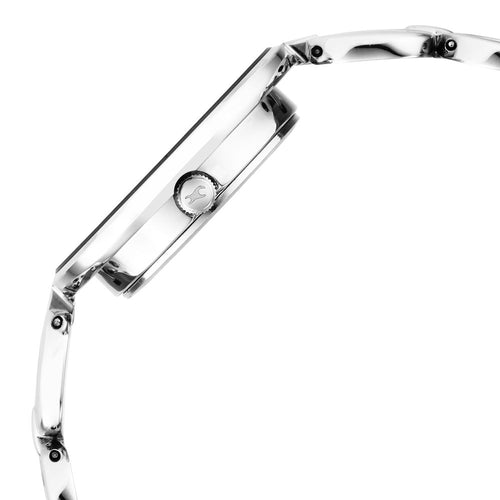 Fastrack Glitch Quartz Analog Silver Dial Metal Strap Watch for Girls NU6237SM01