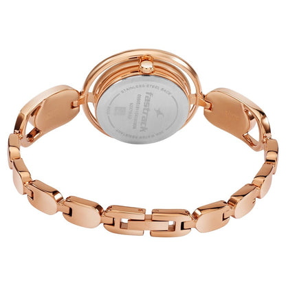 Fastrack Pulse Quartz Analog Brown Dial Metal Strap Watch For Girls NU6237WM01F