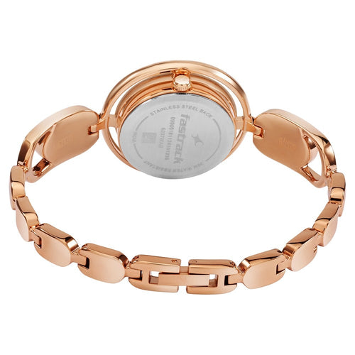 Fastrack Pulse Quartz Analog Brown Dial Metal Strap Watch For Girls NU6237WM01F