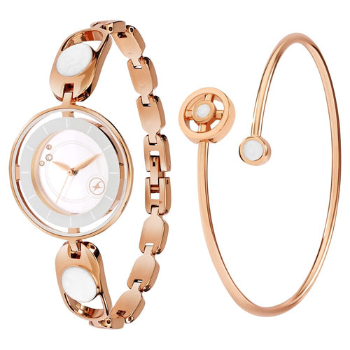 Fastrack Pulse Quartz Analog Silver Dial Metal Strap Watch For Girls NU6237WM02F