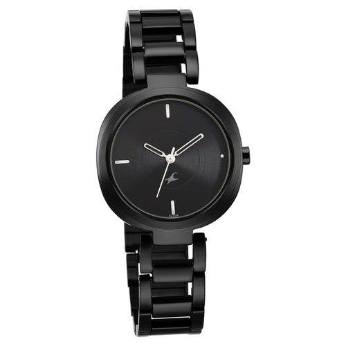 Fastrack Stunners Quartz Analog Black Dial Metal Strap Watch for Girls NU6247NM01