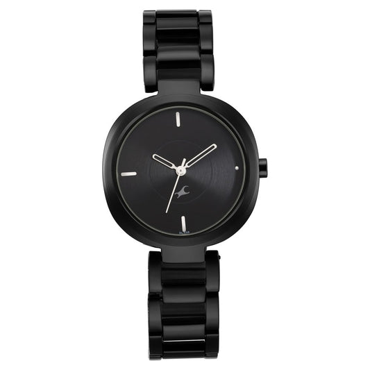 Fastrack Stunners Quartz Analog Black Dial Metal Strap Watch for Girls NS6247NM01
