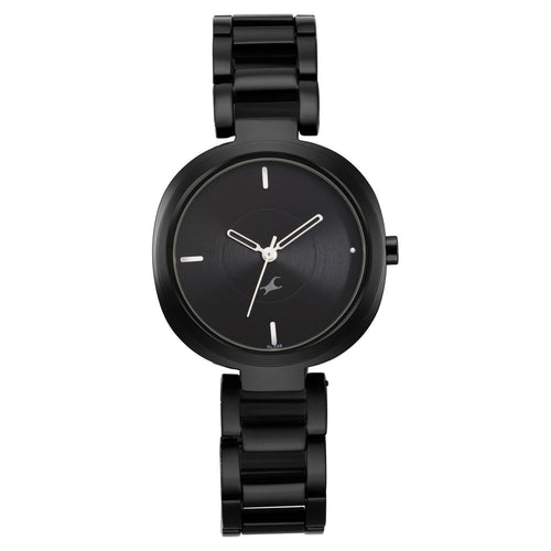 Fastrack Stunners Quartz Analog Black Dial Metal Strap Watch for Girls NU6247NM01