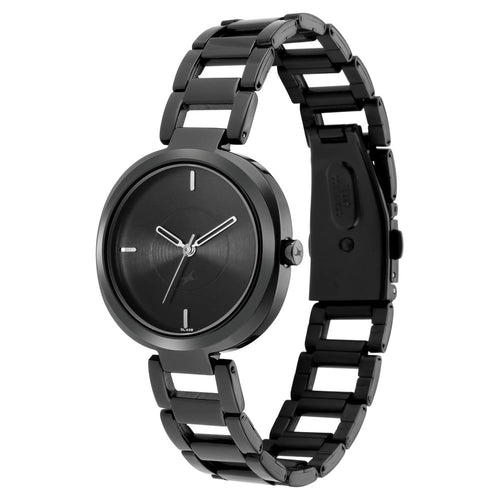 Fastrack Stunners Quartz Analog Black Dial Metal Strap Watch for Girls NU6247NM01
