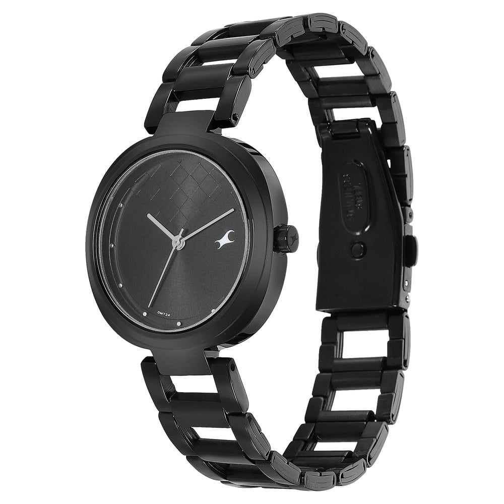 Fastrack Stunners Quartz Analog Black Dial Stainless Steel Strap Watch for Girls NU6247NM02