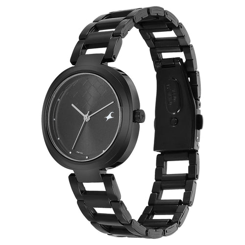 Fastrack Stunners Quartz Analog Black Dial Stainless Steel Strap Watch for Girls NU6247NM02