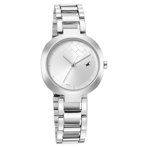 Fastrack Stunners Quartz Analog Silver Dial Stainless Steel Strap Watch for Girls NT6247SM02