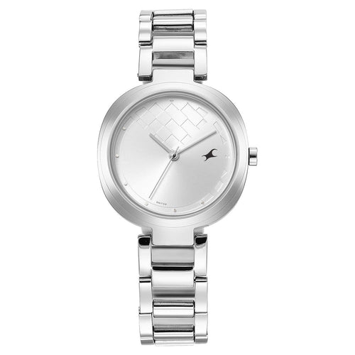 Fastrack Stunners Quartz Analog Silver Dial Stainless Steel Strap Watch for Girls NT6247SM02