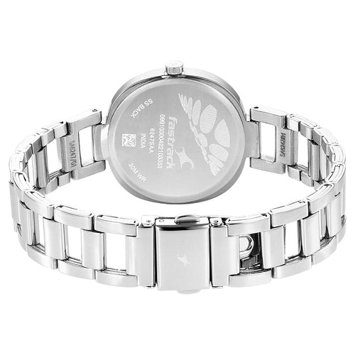 Fastrack Stunners Quartz Analog Silver Dial Stainless Steel Strap Watch for Girls NT6247SM02