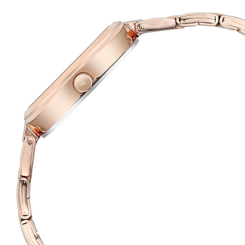 Fastrack Stunners Quartz Analog Golden Dial Stainless Steel Strap Watch for Girls NU6247WM01
