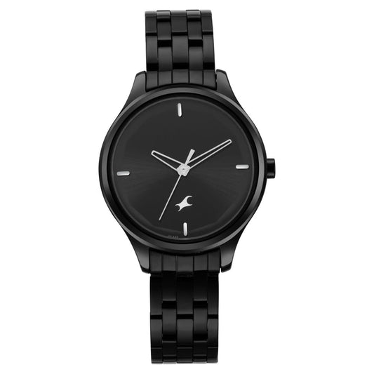 Fastrack Stunners Quartz Analog Black Dial Metal Strap Watch for Girls NS6248NM01